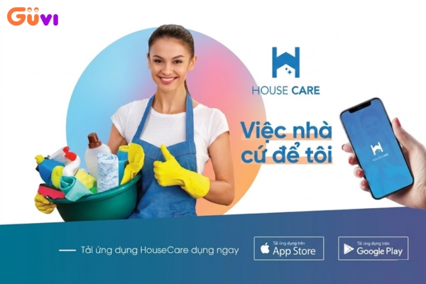 App dịch vụ HouseCare chuyên vệ sinh công nghiệp và dân dụng