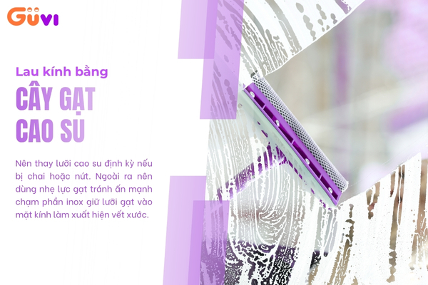 cách lau kính bằng cây gạt