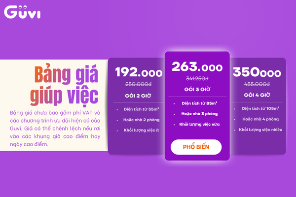 Bảng giá giúp việc tại vinhomes grand park