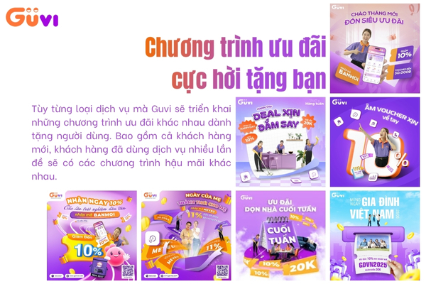 Ưu đãi của Guvi khi đặt giúp việc theo giờ và giúp việc cố định
