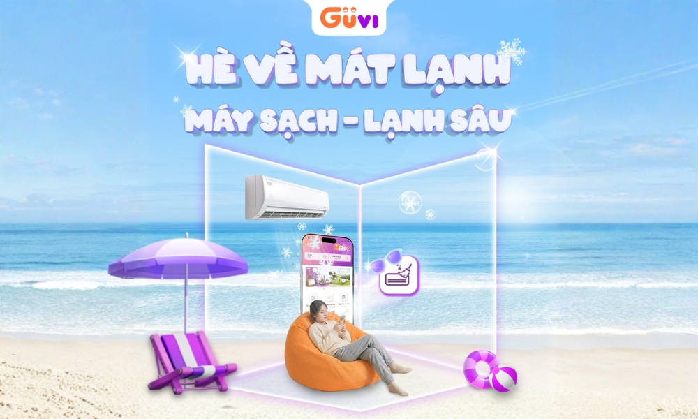 Hè Về Mát Lạnh – Ưu Đãi Đến 70K Khi Vệ Sinh Máy Lạnh Cùng Guvi